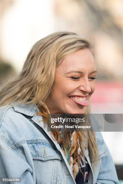 Jamie Anderson visits "Extra" at Universal Studios Hollywood on February 28, 2018 in Universal City, California.