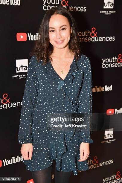 Savannah Jayde attends the YouTube Red Originals Series "Youth & Consequences" screening on February 28, 2018 in Los Angeles, California.