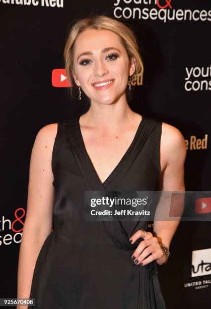 Sophie Reynolds attends the YouTube Red Originals Series "Youth & Consequences" screening on February 28, 2018 in Los Angeles, California.