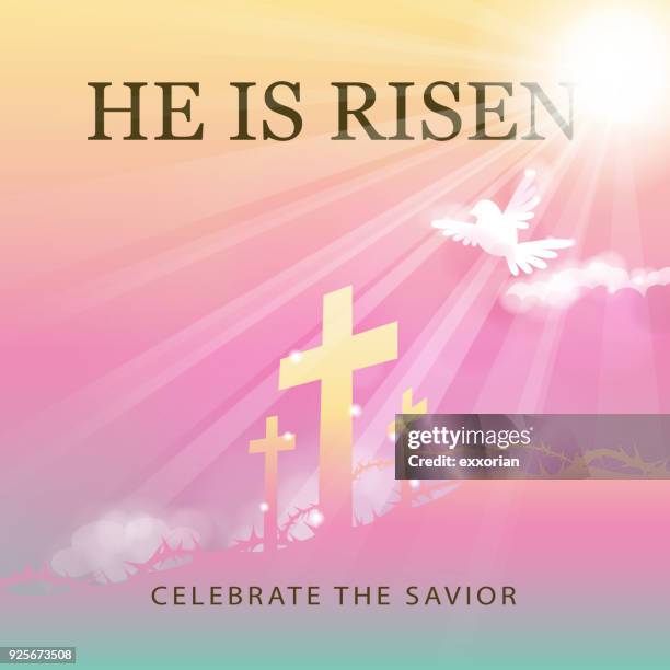 risen savior easter - easter religious stock illustrations