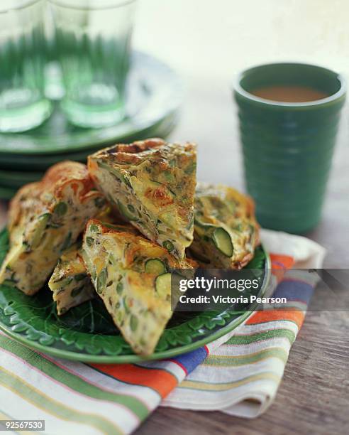 vegetable frittata - frittata stock pictures, royalty-free photos & images