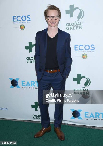 Calum Worthy attends the 15th Annual Global Green Pre-Oscar Gala on February 28, 2018 in Los Angeles, California.