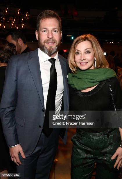 Executive Director EIN Brian Goldstein and Sharon Lawrence attend the 15th Annual Global Green Pre Oscar Party at NeueHouse Hollywood on February 28,...