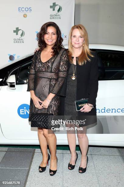 Constance Marie and Lea Thompson attend the 15th Annual Global Green Pre Oscar Party at NeueHouse Hollywood on February 28, 2018 in Los Angeles,...