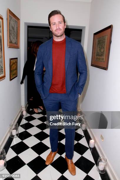 Armie Hammer attends the Vanity Fair and Barneys New York celebration of Sony Pictures Classics' 'Call Me By Your Name' on February 28, 2018 in Los...