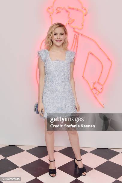 Actress Kiernan Shipka, wearing Chanel, attends a Chanel Party to Celebrate the Chanel Beauty House and @WELOVECOCO at Chanel Beauty House on...