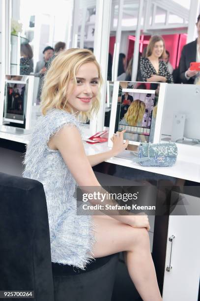 Kiernan Shipka, wearing Chanel, attends a Chanel Party to Celebrate the Chanel Beauty House and @WELOVECOCO at Chanel Beauty House on February 28,...