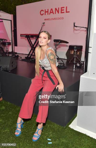Tove Lo, wearing Chanel, attends a Chanel Party to Celebrate the Chanel Beauty House and @WELOVECOCO at Chanel Beauty House on February 28, 2018 in...