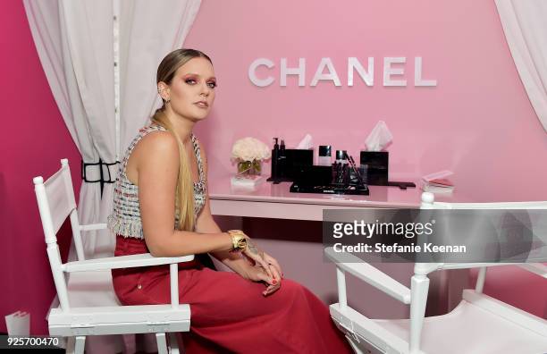 Tove Lo, wearing Chanel, attends a Chanel Party to Celebrate the Chanel Beauty House and @WELOVECOCO at Chanel Beauty House on February 28, 2018 in...