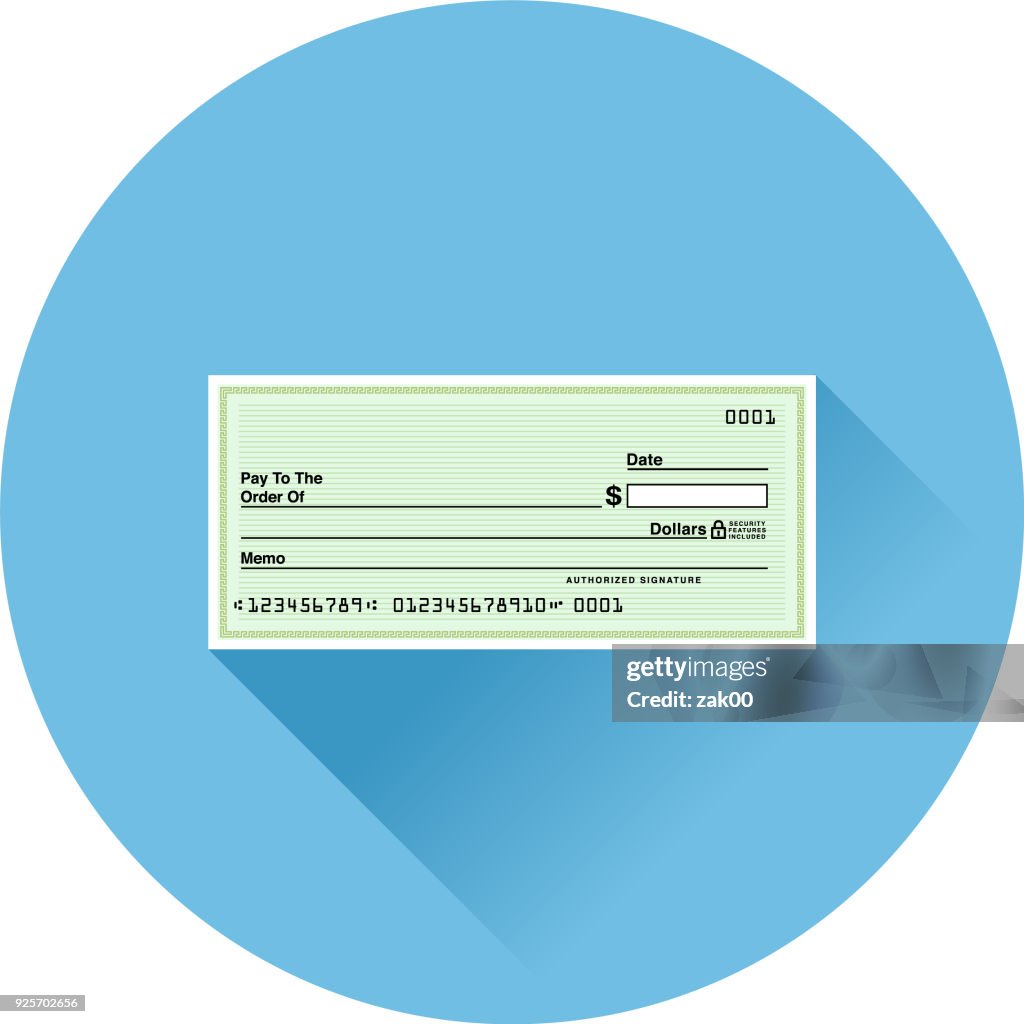 Flat Design Banking and Finance Check Icon