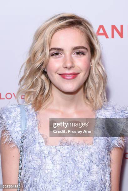 Kiernan Shipka attends Chanel Party to Celebrate the Chanel Beauty House and @WELOVECOCO on February 28, 2018 in Los Angeles, California.