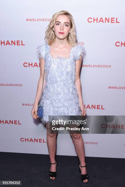 Kiernan Shipka attends Chanel Party to Celebrate the Chanel Beauty House and @WELOVECOCO on February 28, 2018 in Los Angeles, California.
