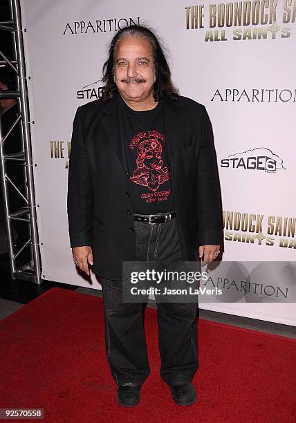 Actor Ron Jeremy attends the premiere of "The Boondock Saints II: All Saints Day" at ArcLight Cinemas on October 28, 2009 in Hollywood, California.