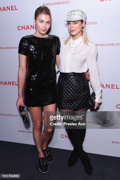 Jessica Hart and Ashley Hart attend Chanel Party to Celebrate the Chanel Beauty House and @WELOVECOCO on February 28, 2018 in Los Angeles, California.