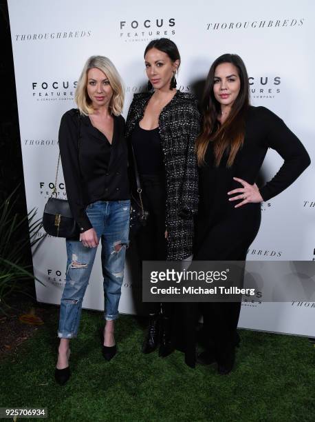 Reality TV personalities Stassie Schroeder, Kristen Doute and Katie Maloney attend the premiere of Focus Features' "Thoroughbreds" at Sunset Marquis...