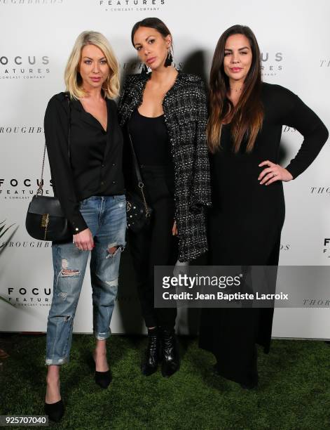 Stassi Schroeder, Kristen Doute and Katie Maloney attend the Focus Features' 'Thoroughbreds' premiere on February 28, 2018 in Los Angeles, California.