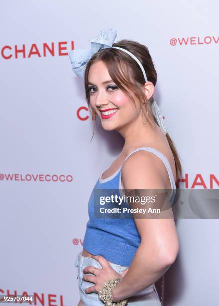 Billie Lourd attends Chanel Party to Celebrate the Chanel Beauty House and @WELOVECOCO on February 28, 2018 in Los Angeles, California.