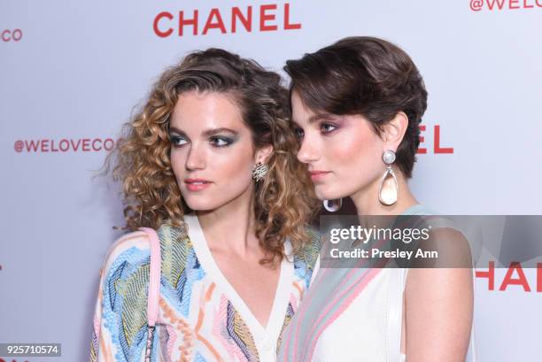 Miranda Kilbey and Elektra Kilbey attend Chanel Party to Celebrate the Chanel Beauty House and @WELOVECOCO on February 28, 2018 in Los Angeles,...