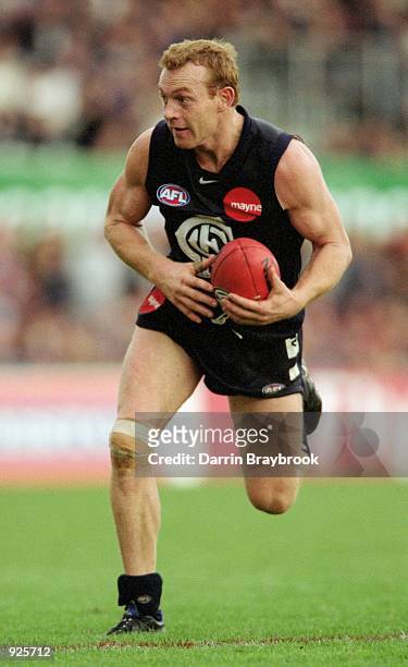Adrian Hickmott for Carlton in action during round five of the AFL season played between the Carlton Blues and the St Kilda Saints held at Optus...