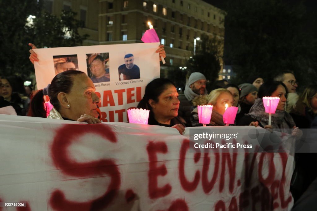 A torchlight procession to demand the release of Raffaele...