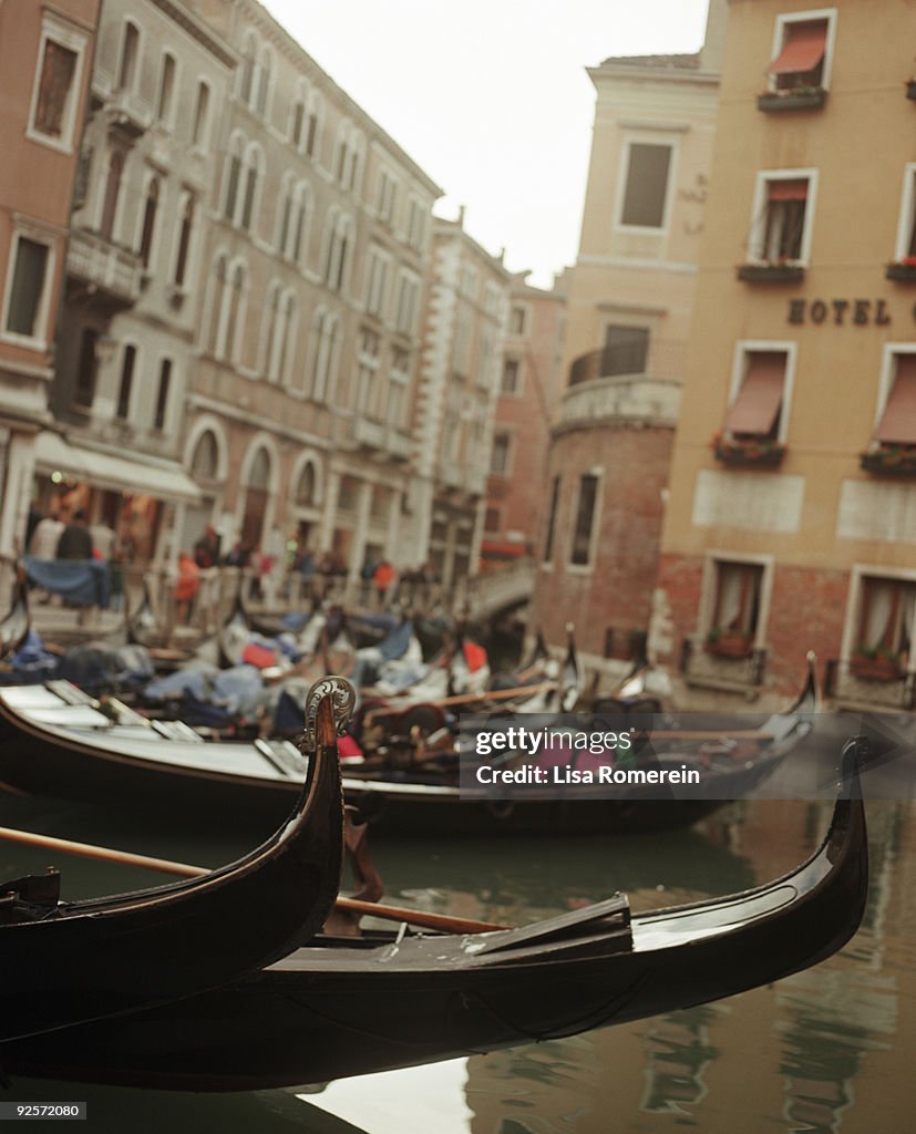 Boats in canal , Venice , Italy