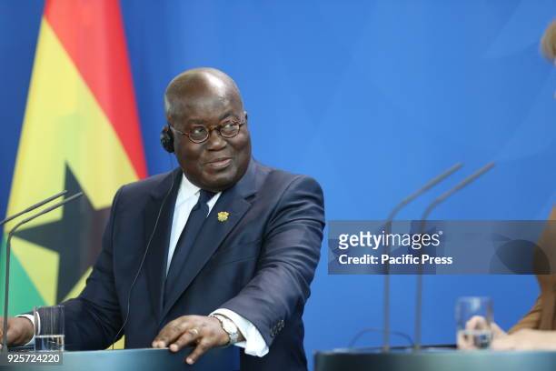 President of the Republic of Ghana, Nana Addo Dankwa Akufo-Addo, at the press conference in the Federal Chancellery.