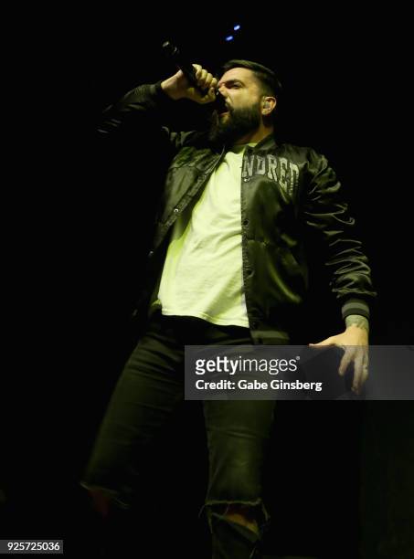 Singer Jeremy McKinnon of A Day to Remember performs during a stop of the 15 Years in the Making tour at The Joint inside the Hard Rock Hotel &...
