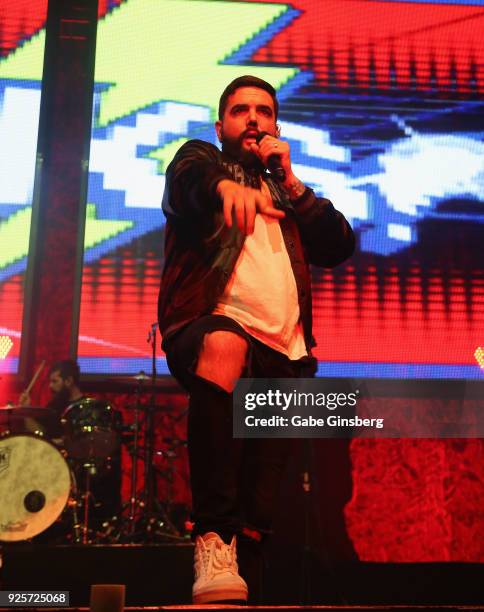 Singer Jeremy McKinnon of A Day to Remember performs during a stop of the 15 Years in the Making tour at The Joint inside the Hard Rock Hotel &...