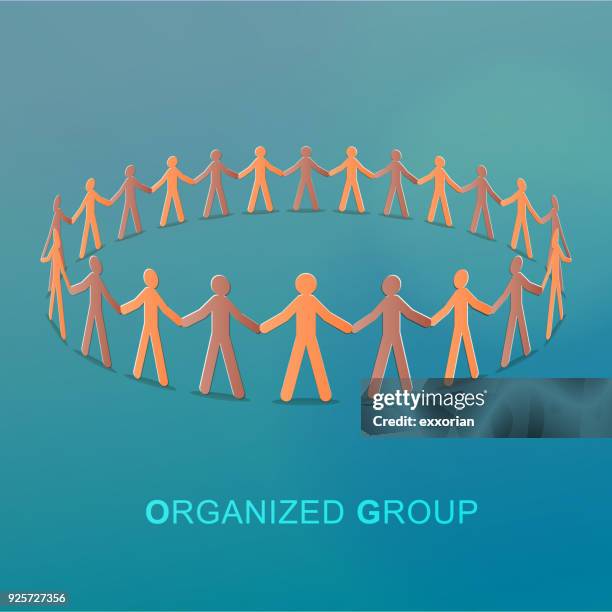 organized group - holding hands stock illustrations