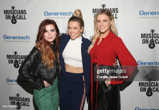 Sydney Sierota, Rachel Platten and Kelsea Ballerini attend the Musicians On Call 5th Anniversary Celebration in Los Angeles Delivering The Healing...