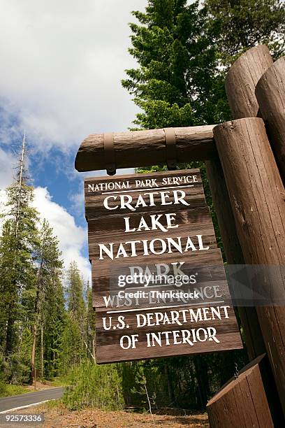 Natervark Sign 39 Crater Lake National Park Sign Stock Photos, High-Res Pictures, and ...