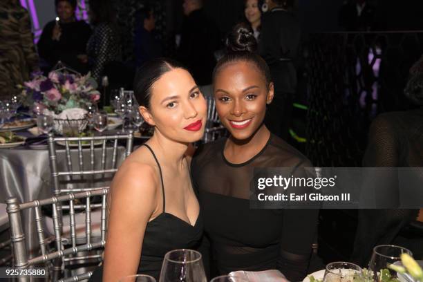 Jurnee Smollett and Tika Sumpter attend Uptown Honors Hollywood Pre-Oscar Gala on February 28, 2018 in Los Angeles, California.