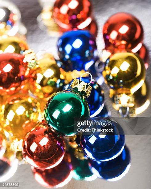 christmas ornaments on mirror - thinkstock fotografías e imágenes de stock