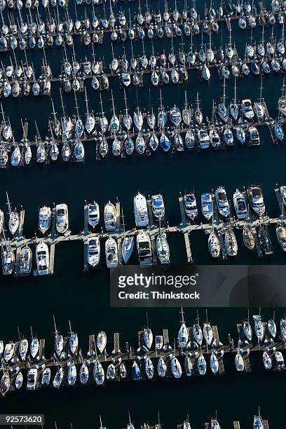aerial view of marina - thinkstock 個照片及��圖片檔