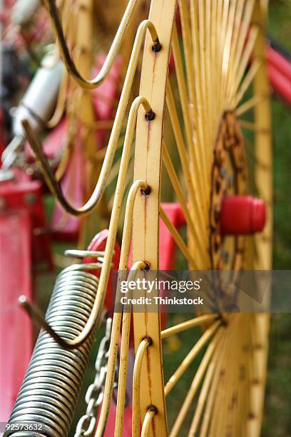 metal spokes and springs on wheel - thinkstock fotografías e imágenes de stock