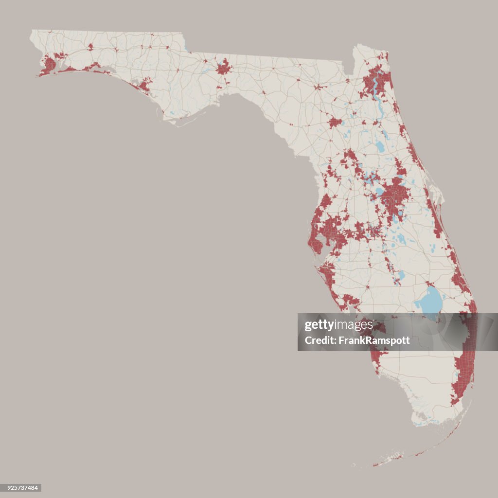 Florida US State Road Map
