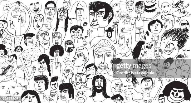 ilustrações de stock, clip art, desenhos animados e ícones de people pattern backround - creative crowd