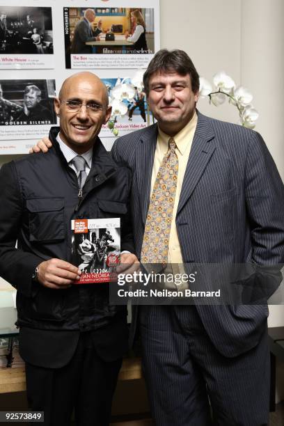 Marcello Fofo and American film program director Richard Pena attend The Film Society of Lincoln Center's Italian Neorealism film series kickoff at...