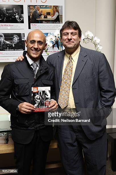 Marcello Fofo and American film program director Richard Pena attend The Film Society of Lincoln Center's Italian Neorealism film series kickoff at...