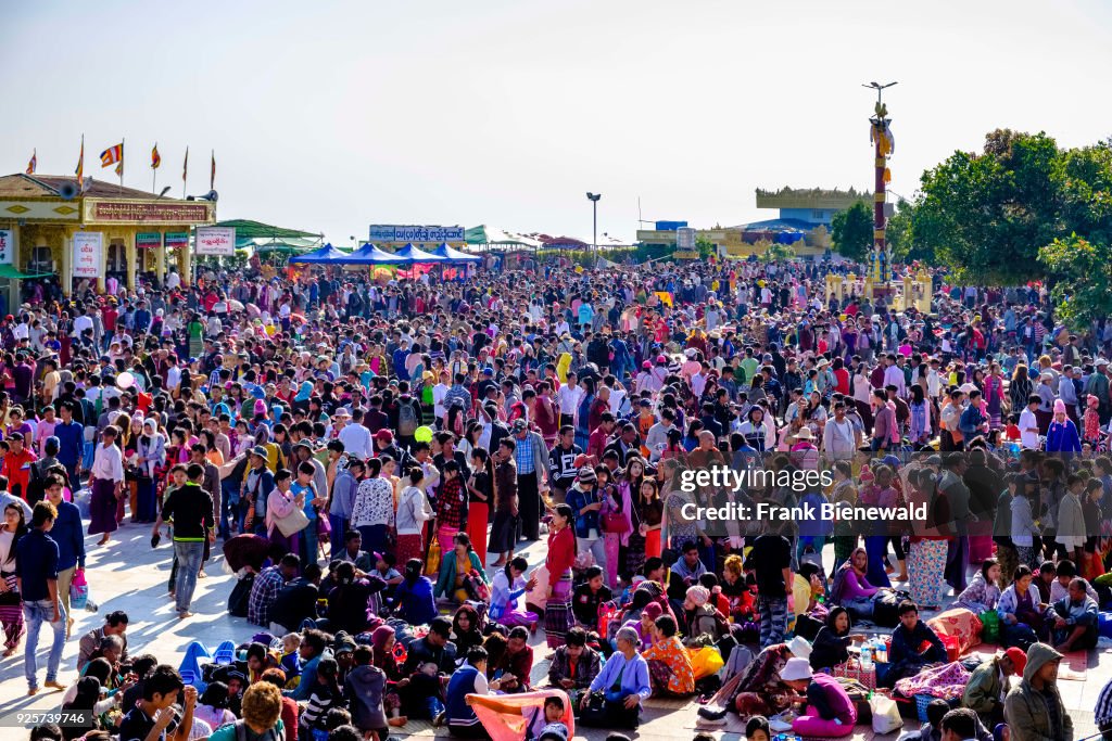 Tens of thousands of people are gathering at Kyaiktiyo...