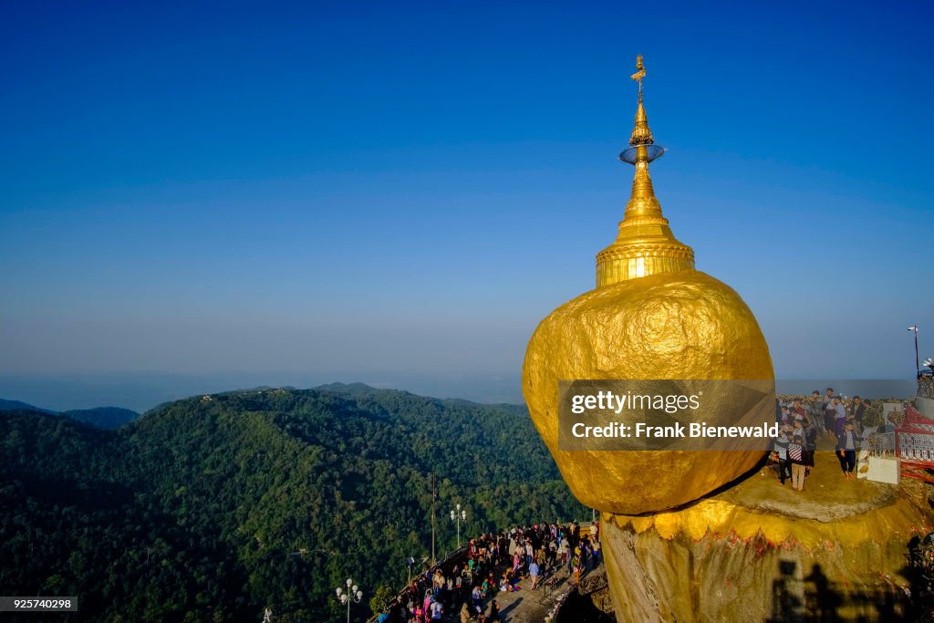 The Kyaiktiyo Pagoda, the Golden Rock, at the top of Mt.