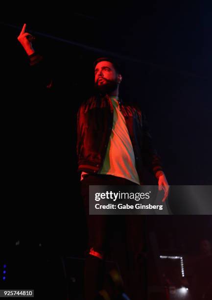 Singer Jeremy McKinnon of A Day to Remember performs during a stop of the 15 Years in the Making tour at The Joint inside the Hard Rock Hotel &...