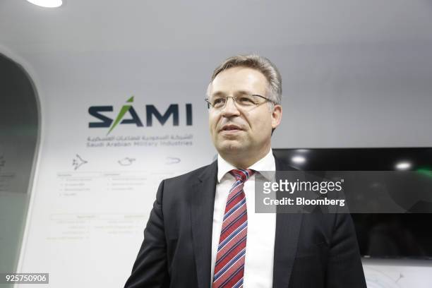 Andreas Schwer, chief executive officer of Saudi Arabian Military Industries , poses for a photograph at the Armed Forces Exhibition for Diversity of...