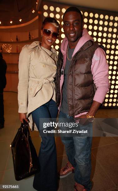 Eva Marcille and Lance Gross attend a celebration at the Moet Hennessy USA building on October 30, 2009 in New York City.