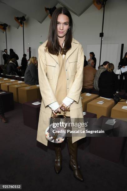 Anna Brewster attends the Chloe show as part of the Paris Fashion Week Womenswear Fall/Winter 2018/2019 on March 1, 2018 in Paris, France.