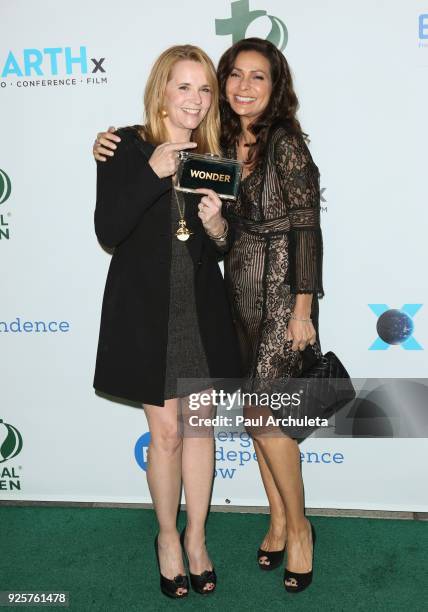 Actors Lea Thompson and Constance Marie attend the 15th annual Global Green pre-Oscar gala on February 28, 2018 in Los Angeles, California.