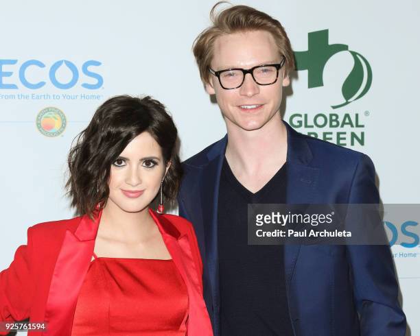 Actors Laura Marano and Calum Worthy attend the 15th annual Global Green pre-Oscar gala on February 28, 2018 in Los Angeles, California.