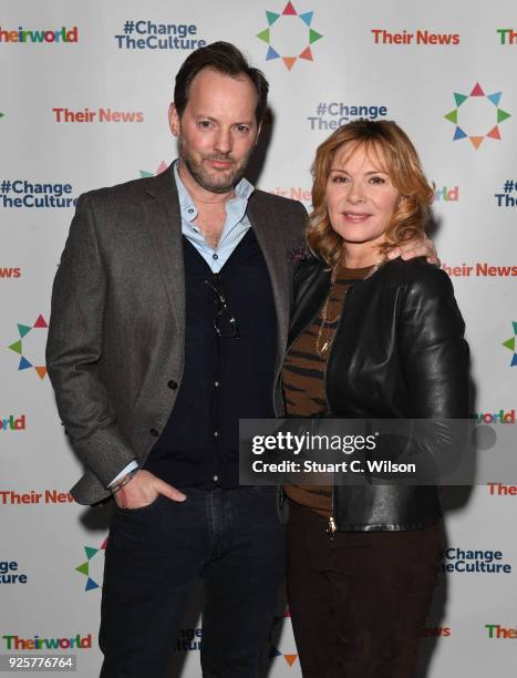 Russell Thomas and Kim Cattrall attend Sarah Brown's Theirworld charity event held in London's Connaught Rooms, ahead of International Women's Day,...