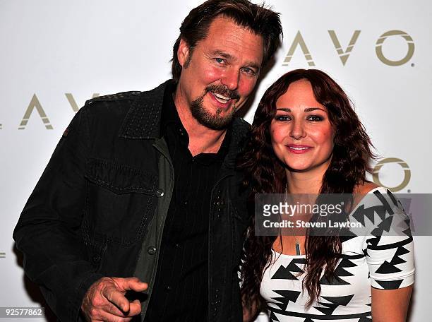 Actor Greg Evigan and Briana Evigan arrive to celebrate Brana Evigan's birthday at Lavo Restaurant & Nightclub at The Palazzo on October 30, 2009 in...