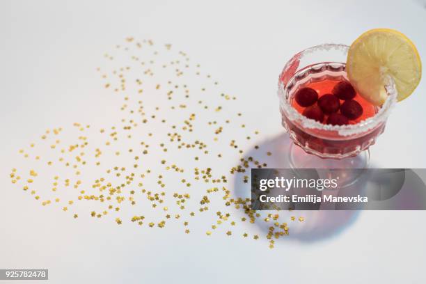 cherry cocktail on a celebration table - glitter fruit stock pictures, royalty-free photos & images